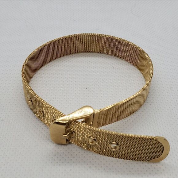 Stainless Steel Gold Tone Watch Band Bracelet - Picture 4 of 5
